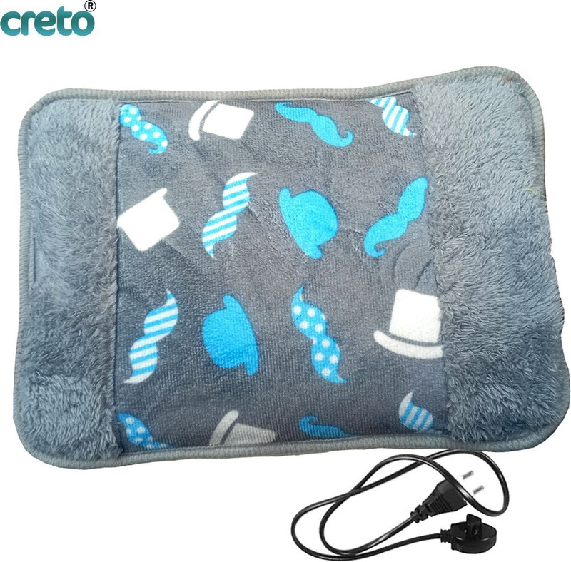 CRETO Gel Filled Extra Soft Velvet Fur Heating Bag 100% Leak Proof Electric 1 L Hot Water Bag(Grey)