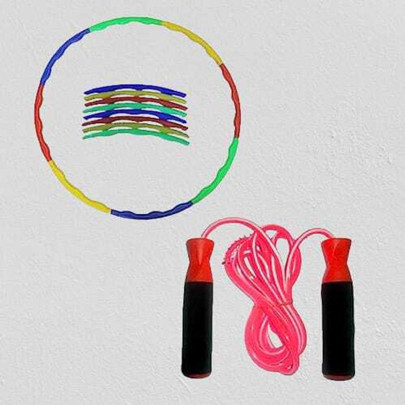 Daily Fest Best Saver Combo of 1 ZigZag Hula Hoop +1 Good Quality Skipping Rope Hula Hoop(Diameter - 80 cm)