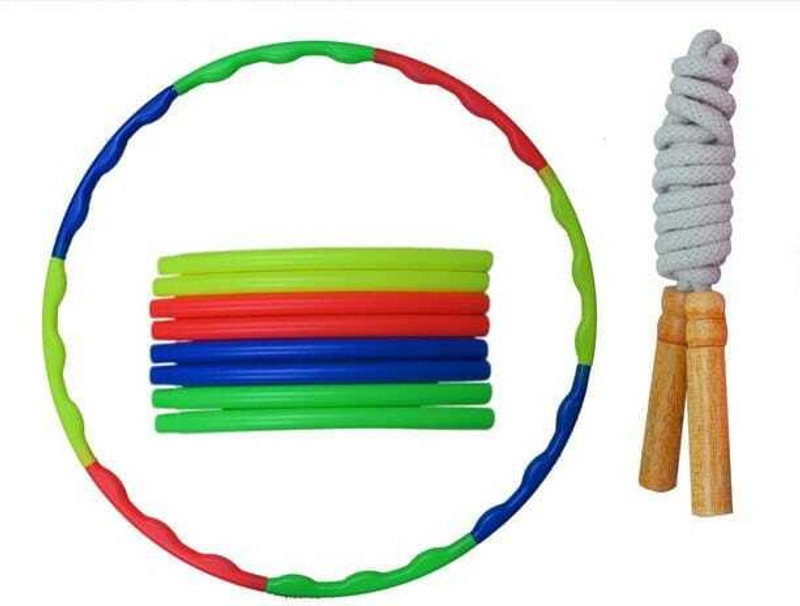 hyper sports Combo of 1 ZigZag Hula Hoop +1 Good Quality Skipping Rope Hula Hoop(Diameter - 75 cm)