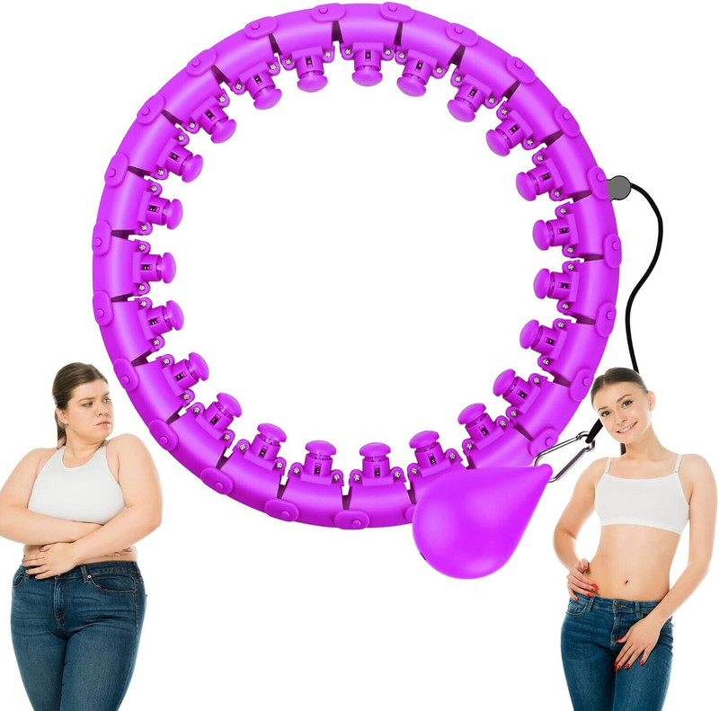 PORMONO Fitness Hoop, Weighted Hoola Hoop for Women pink Hula Hoop(Diameter - 82 cm)