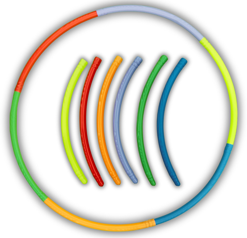 Vinsonsports VINSON 30" Multicolor Hula Hoop Ring, Detachable Adjustable Fitness Set (6 Pc) Hula Hoop(Diameter - 76.2 cm)