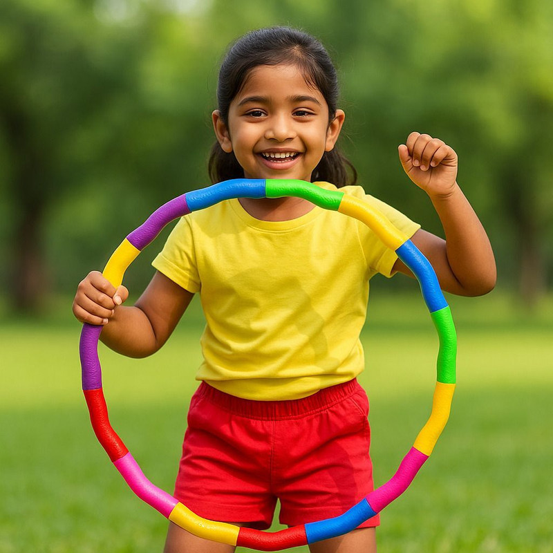 SeBURRY 6 Pcs Colorful Interlock Hula Hoop Ring for Kids Fitness & Play Toy Hula Hoop(Diameter - 65 cm)