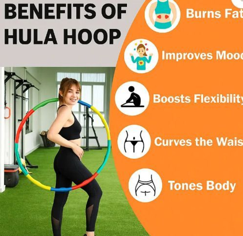 INDROVA Collapsible Hula Hoop Exercise Ring for Kids and Adults Hula Hoop(Diameter - 80 cm)