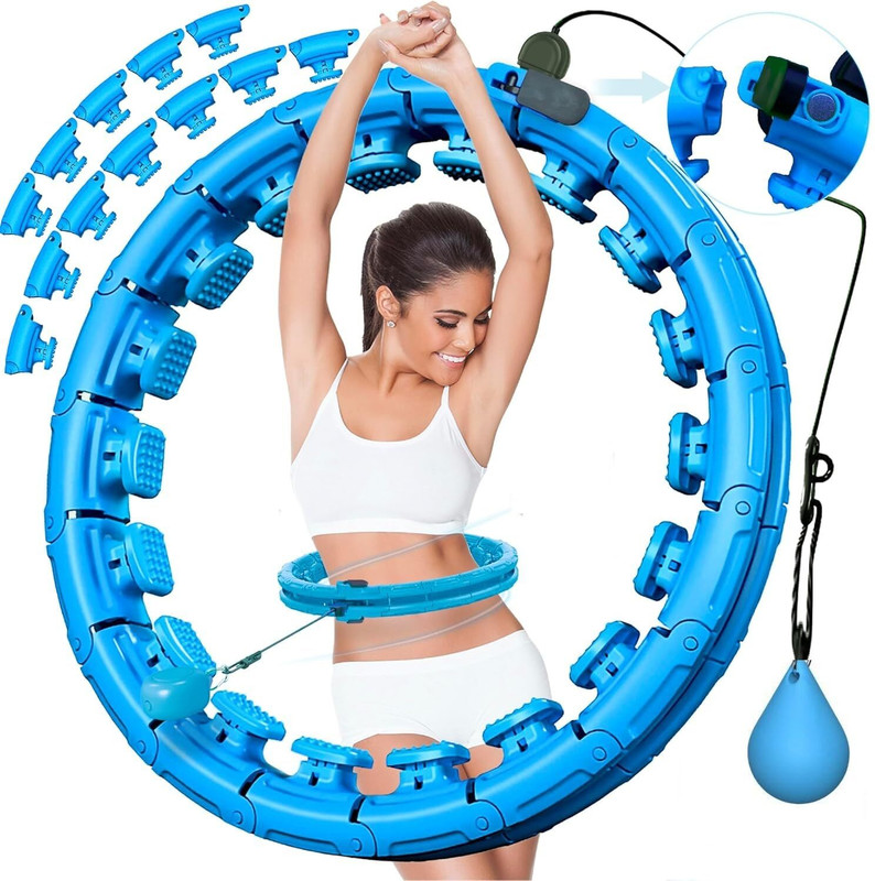 BBD Kitchen Shop Smart Hula Hoops Weighted Hula Hoop with 24 Detachable Knots,Fitness Hula Hoop(Diameter - 140 cm)