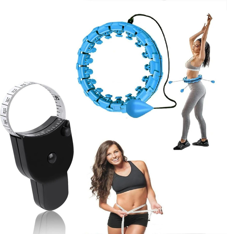 PORMONO Hula Hoop Women Removable 24 Sections with Gifty Tape-Multi Body Measuring Tape Hula Hoop(Diameter - 90 cm)