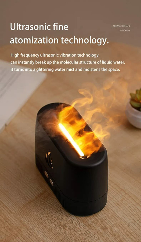 QWIA Room Flame Humidifier Aroma Diffuser Noiseless with Auto Shut Off Aromatherapy Humidifier