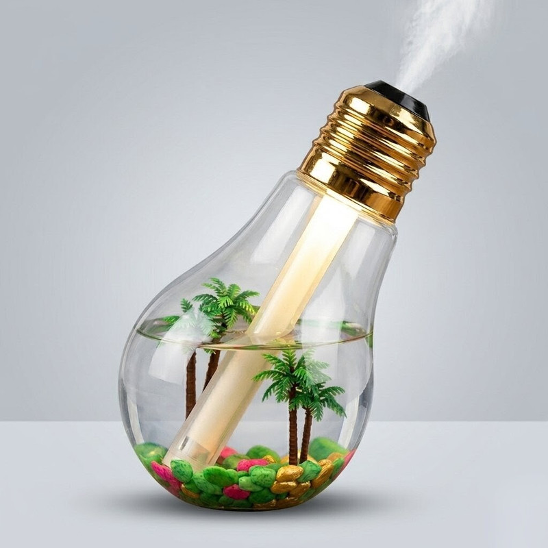 Rdecom Room LED Bulb Humidifier USB Powered Ultrasonic Cool Mist Diffuser With LED Lights Humidifier