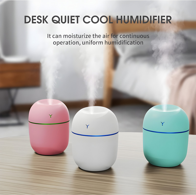 Jollyora Room 220mL Mist Humidifier with Night Light Portable Desk Quiet Cool USB Humidifier Humidifier