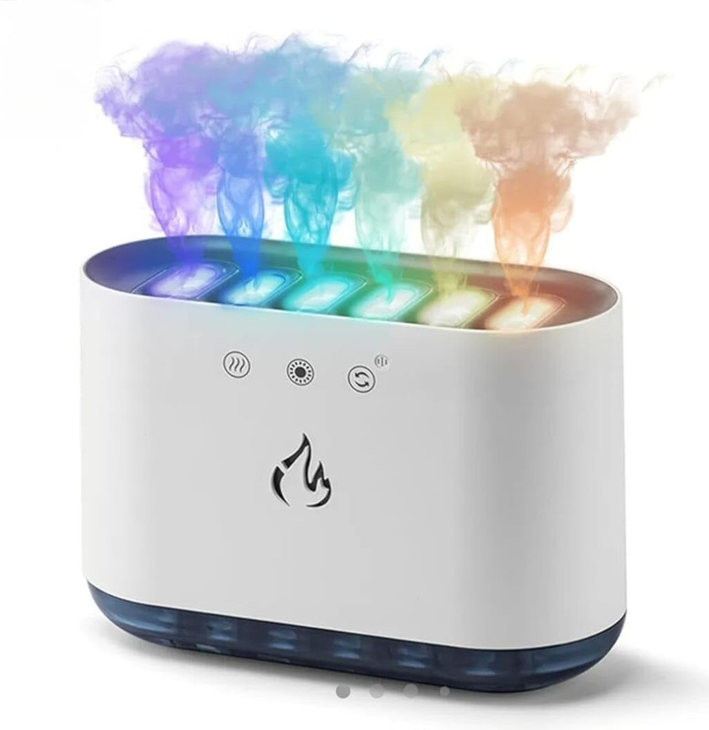 HOMECRAZE 6-Hole & 6 Gear Spray Humidifier with RGB Lights Colorful Atmosphere Lighting Portable Room Air Purifier(White)