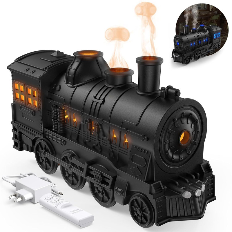SHARNGA Aroma Diffuser for Essential Oils 300ml Train Diffuser Aromatherapy in Bedroom & Office Diffuser(Black)