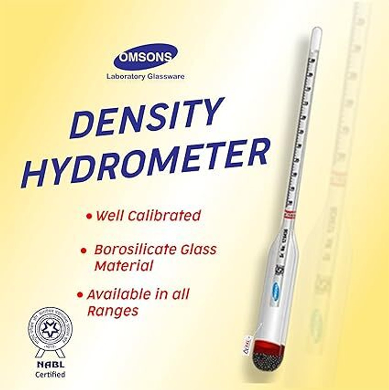 SRI SAI SRINIVASA FABRICS S3 fabrics Density Hydrometer with Nabl Certificate (5 Years) (Range (800-850)) Hydrometer