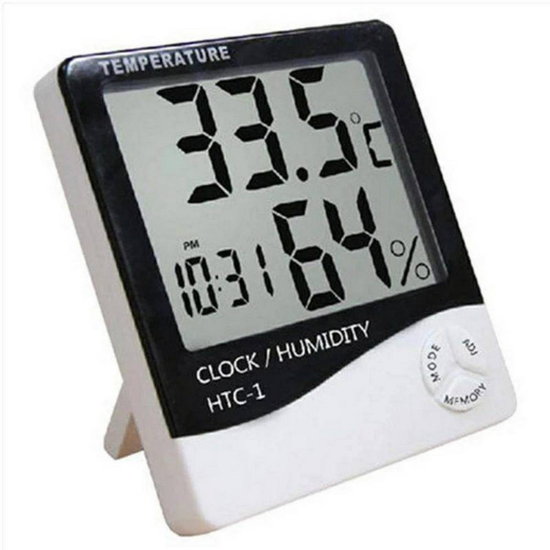 BALRAMA HTC 288-CTH Thermo-Hygrometer Clock Digital Humidity Meter Temperature Tester Hydrometer