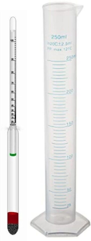 LABz Alcoholmeter 0-100 Spirito meter Spirits, Hydrometer With 250ml Jar Hydrometer