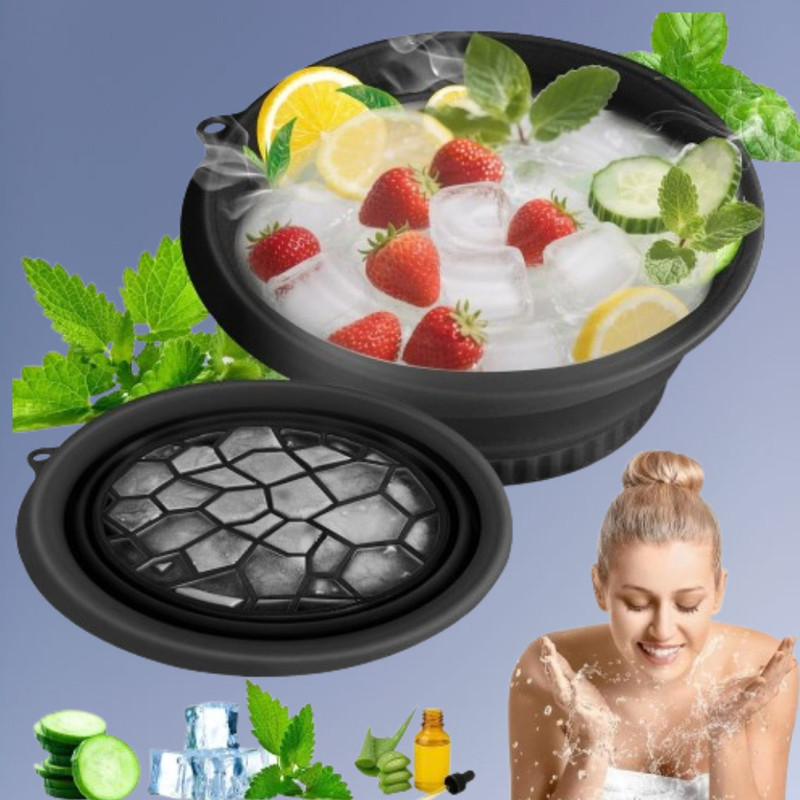 HAREPRIYA 1 L Silicone Silicone Ice Bowl for Pore Cleansing Ice Massage Ice Bucket(Black)
