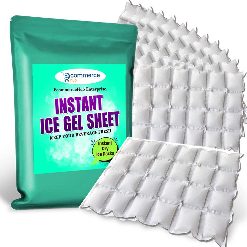 Ecommercehub 0.1 L Plastic Dry Ice Sheet for Shipping of Beverage items & Medicine Transport, Chiller Sheet Ice Bucket(White)