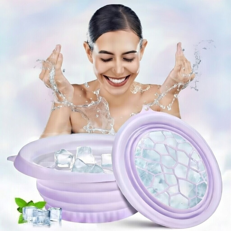 Trendiva 1 L Silicone Ice Facial Bowl for Daily Ice Facial Ice Bucket(Multicolor)