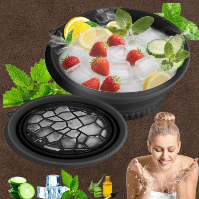 Neelmohi 1 L Silicone Ice Face Therapy Bowl for Younger Looking Skin Ice Bucket(Black)