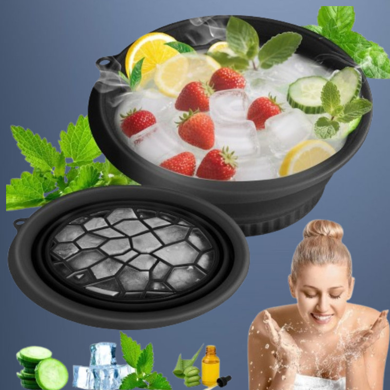 HAREPRIYA 1 L Silicone Ice Face Spa Basin for Smooth and Refined Pores Ice Bucket(Black)