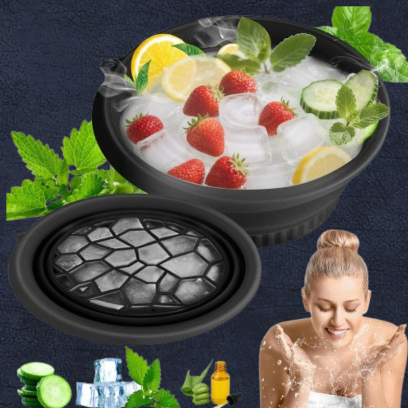 REDITEX 1 L Silicone Ice Facial Therapy Basin for Smooth Poreless Skin Ice Bucket(Black)