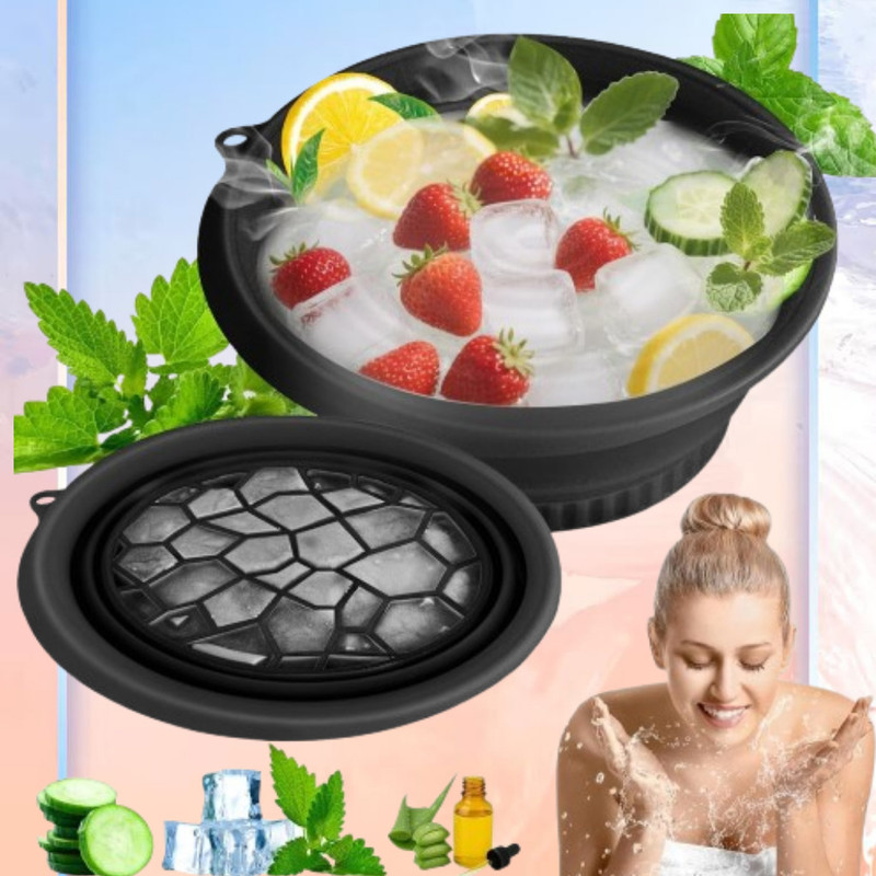 Neelmohi 1 L Silicone Ice Facial Bowl for Skin Tightening and Firming Ice Bucket(Black)
