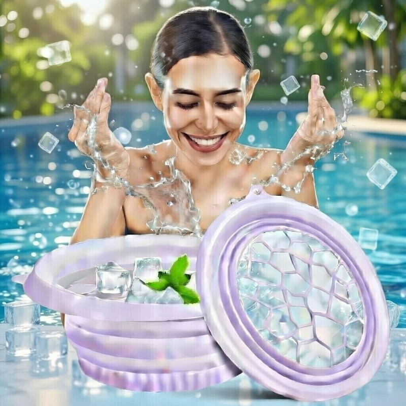 AGORAZOIN 1 L Silicone Ice Facial Bowl for Skin Firming Routine Ice Bucket(Multicolor)