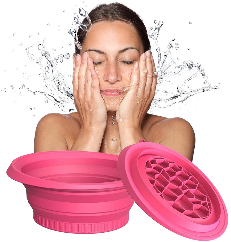 ASEBHARI 1 L Silicone Facial Ice Bowl for Skin Freshness Ice Bucket(Pink)