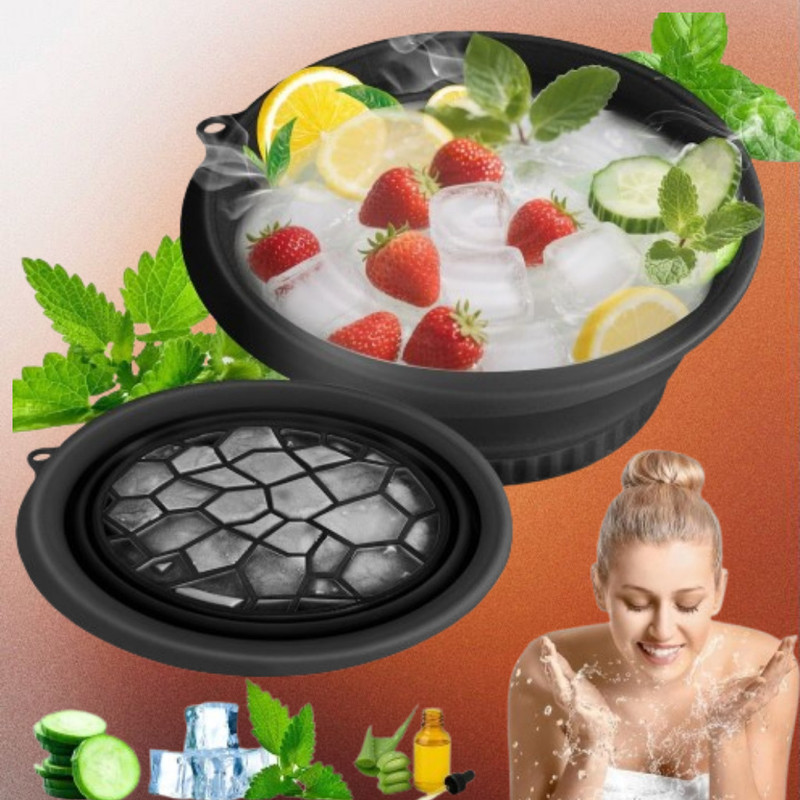 Vinto Fashion 1 L Silicone Space Saving Silicone Basin for Ice Face Care Ice Bucket(Black)
