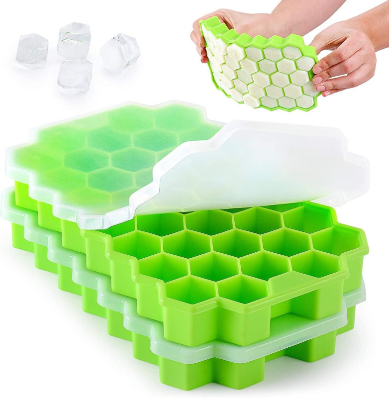 Laxurybase 1 L Silicone Ice Tray Pack of 2 Ice Bucket(Multicolor)