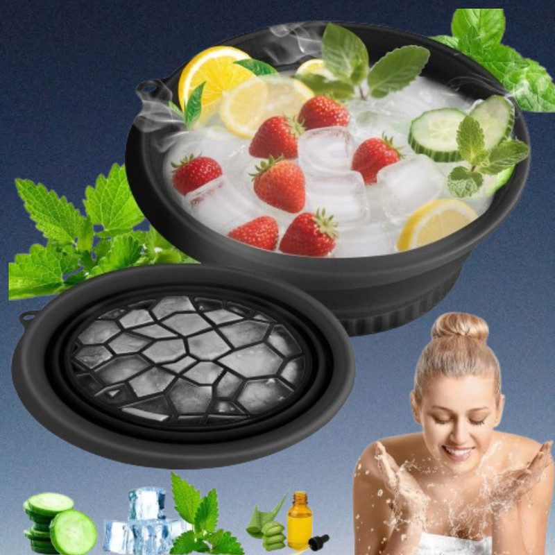 Neelmohi 1 L Silicone Silicone Ice Basin for Deep Pore Cooling and Care Ice Bucket(Black)