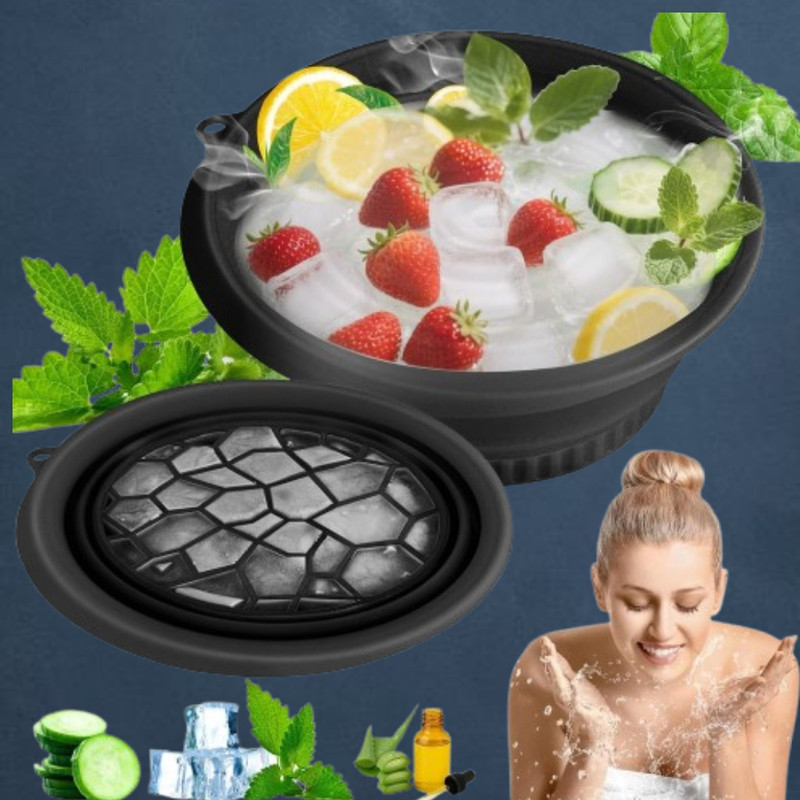 Velmora 1 L Silicone Ice Facial Spa Basin for Clear Skin Glow Ice Bucket(Black)