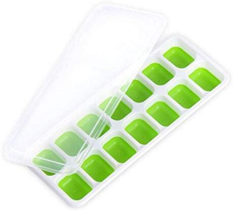 Vortipu 0.1 L Silicone Chill Creations: 14-Grid Ice Cube Tray Ice Bucket(Multicolor)