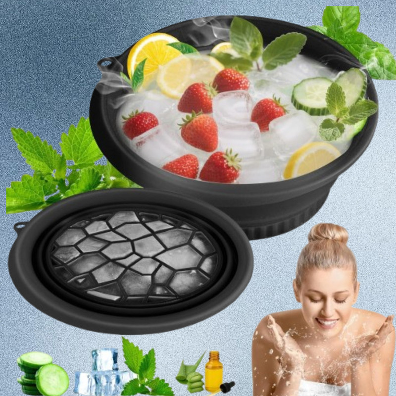 Bronne 1 L Silicone Ice Skin Care Bowl for Smooth and Glowing Texture Ice Bucket(Black)