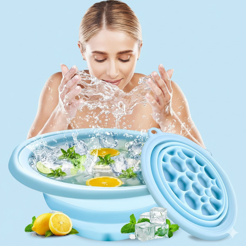 BERIS 1 L Silicone Easy Clean Water Filter Bowl Ice Bucket(Blue)