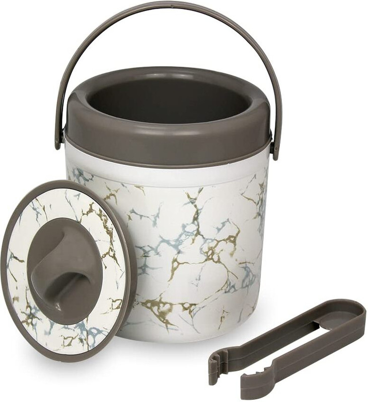 HOMLASA 2 L Plastic ICE-BUCKET-BROWN Ice Bucket(White, Grey)