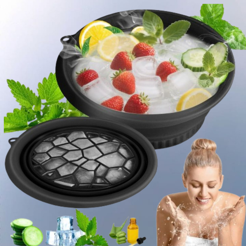 REDITEX 1 L Silicone Silicone Cold Bowl for Effective Under Eye Cooling Ice Bucket(Black)