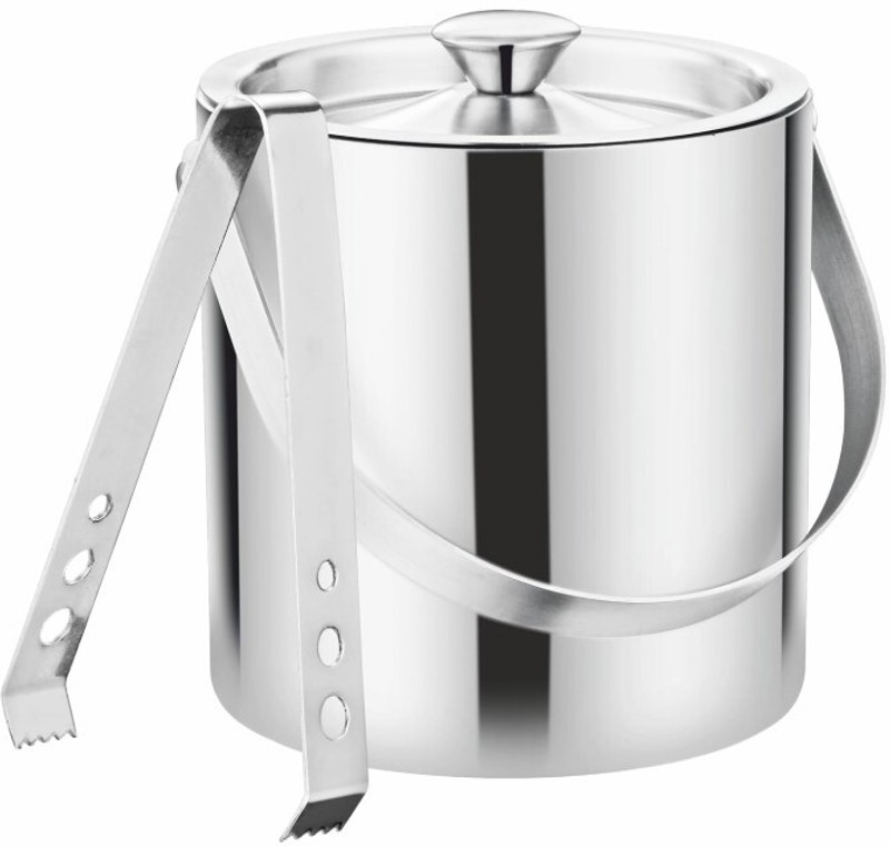 BARDECOR 1.5 L Steel STAINLESS STEEL - Ice bucket 1.5 ltr With Tong Ice Bucket(Silver)