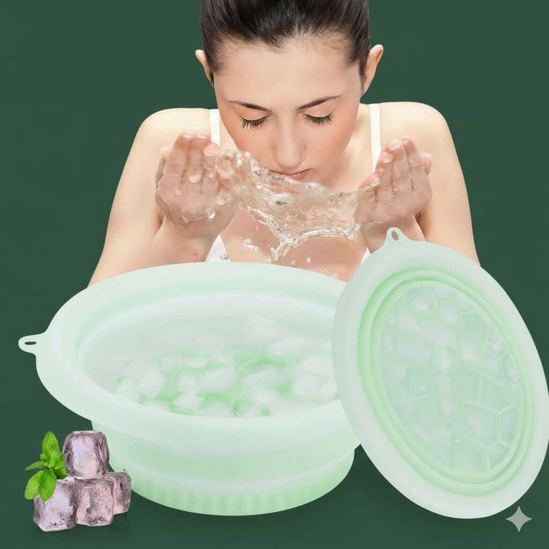 Gesto 1 L Silicone Ice Water Face Bowl for Face Care Use Ice Bucket(Green)