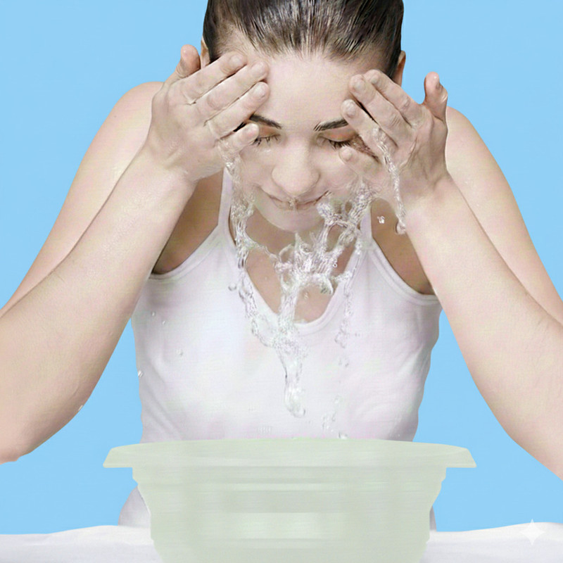 SHREE MELDI ENTERPRISE 1 L Silicone Ice Water Face Bowl for Daily Facial Ice Bucket(Green)