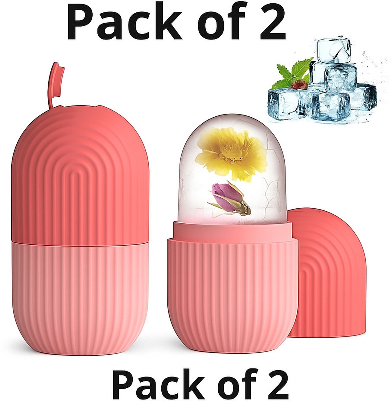 bourasient 0.1 L Silicone Ice roller| Ice Pouch| skin natural glow, pimples, skin tightening Ice Bucket(Pink)