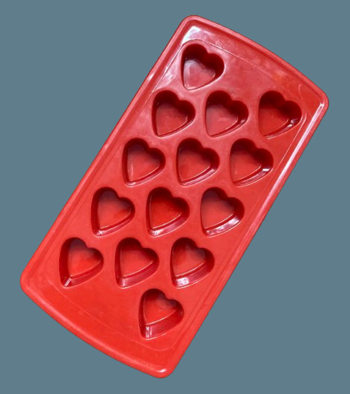 SHOPPALL Plastic Heart Shape Ice Cube Tray With 14 Slots Red Plastic Ice Cube Tray(Pack of1)
