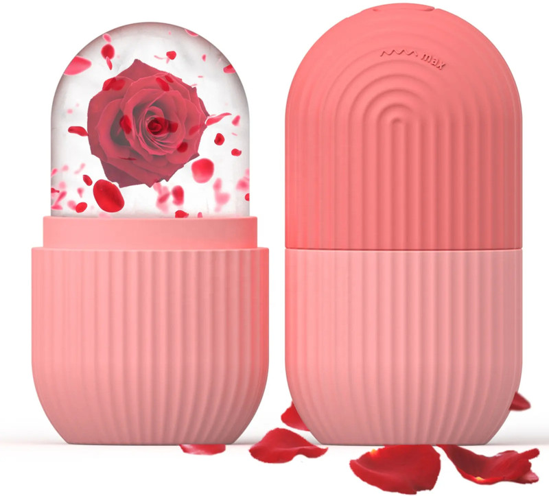 XICO XICO Puffy Eyes, Acne, Pimple, Facial Ice Roller, Unbreakable/Reusable (Pink) Pink Silicone Ice Ball Tray(Pack of1)