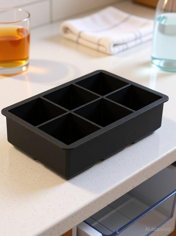crownsmill 3D Skull Silicone Ice Cube Tray Black Silicone Ice Cube Tray(Pack of1)
