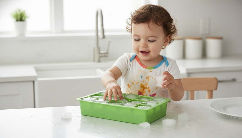Masox Store Space-Saving Silicone Ice Cube Tray 15 Cube for Iced Coffee & Tea Easy-Release Green Silicone Ice Cube Tray(Pack of1)