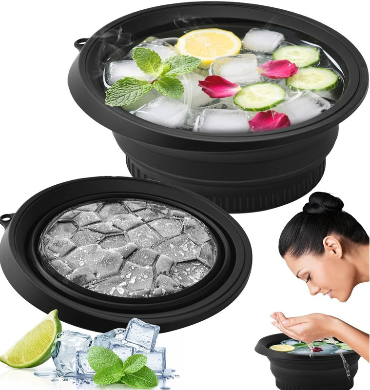Rosebee Collapsible Ice Facial Bowl, Ice Face Bowl, Ice Cube Box face, ice cube bowl Multicolor Silicone Ice Cube Tray(Pack of1)