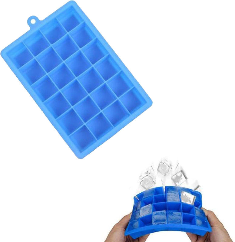 VITEVER 4 Grid Mini Ice Cube Tray Easy Release Perfect for Drinks Ice Maker for Freezer Multicolor Silicone Ice Cube Tray(Pack of1)