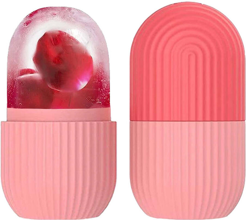 busaji enterprise Blush Edge Crystal Handheld Ice Roller Tool With Dome Top Design Pink Silicone Ice Ball Tray(Pack of1)