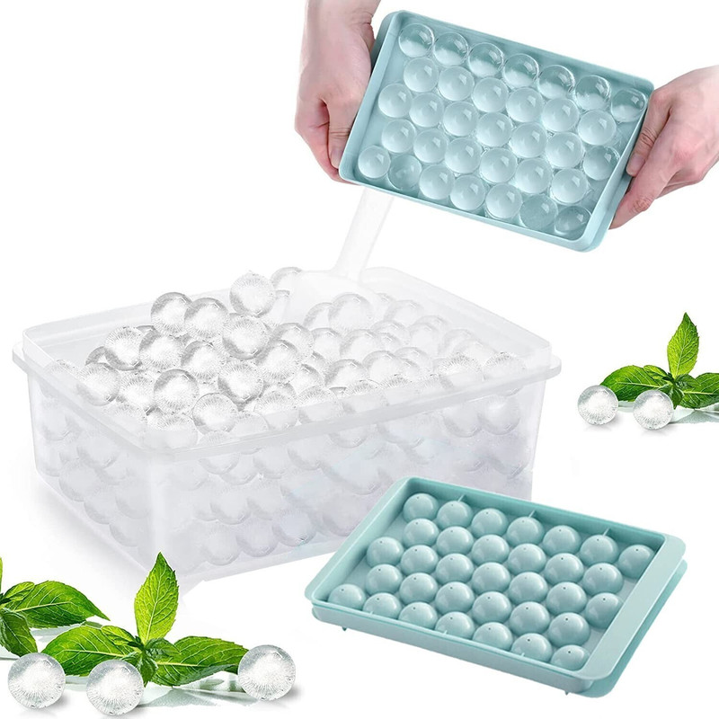 Kello Plastic Reusable Ice Cube Trays, 33 Cavity Ice Tray Pink, Blue Plastic Ice Cube Tray(Pack of2)