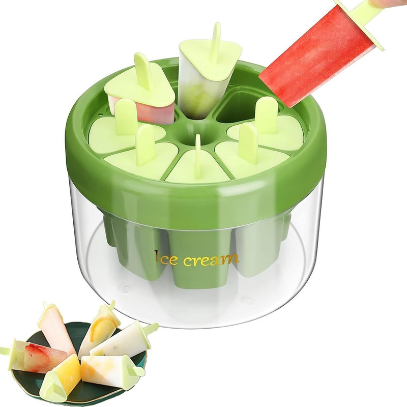 SYADEL Ice Pop Maker 8 Pcs Candy Mold Ice Cream Tray with Sticks Multicolor Plastic Ice Cube Tray(Pack of1)