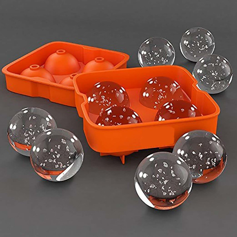 Lariox Ice Cube Tray Maker Mold Round Bar Accessories Juice Whiskey Cocktail Drinks Multicolor Silicone Ice Ball Tray(Pack of1)