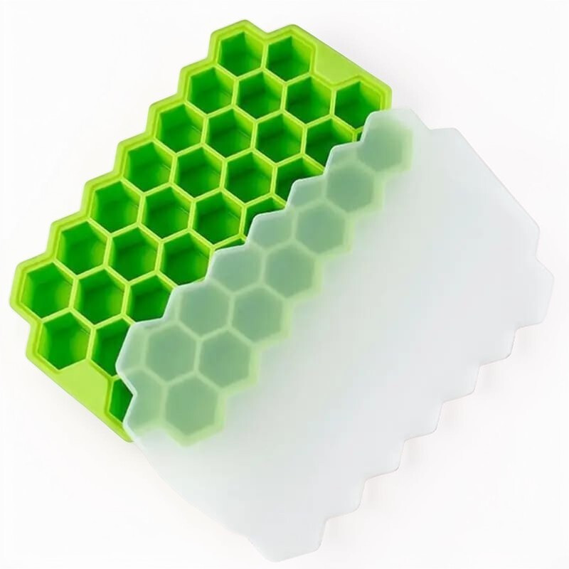 SRBROTHER HONEY TRAY Green Silicone Ice Cube Tray(Pack of1)